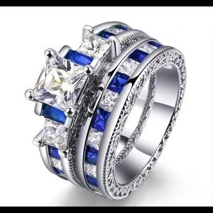 Natural Gemstone White Sapphire Silver Ring